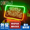 圣诞节霓虹灯Merry Christmas节日装饰灯字母造型灯户外活动跨境|ru