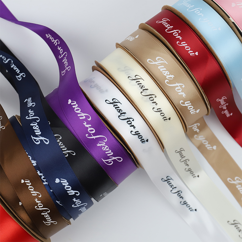 1cm小英文印花字母丝带花艺缎带花束礼品彩带手工diy鲜花包装材料