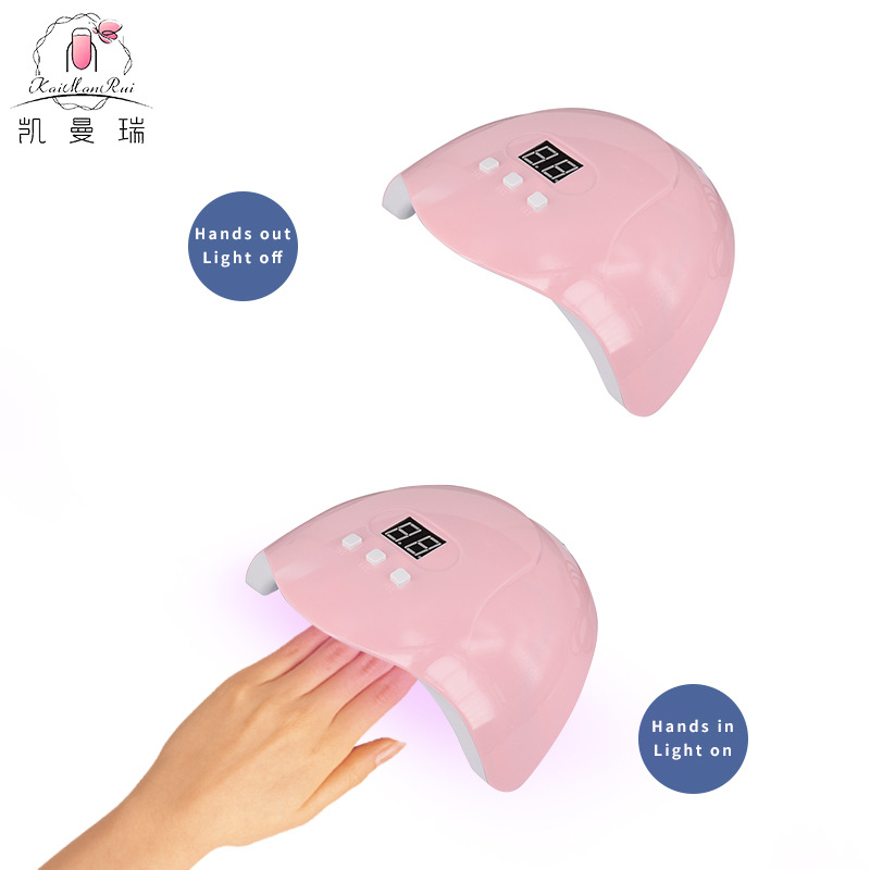 Lámpara para hornear de uñas transfronteriza personalizada luz de fototerapia de uñas de fuente de luz dual de 52W lámpara uv máquina de uñas inteligente conveniente