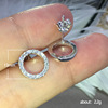 Brand earrings, fashionable zirconium, Korean style, diamond encrusted