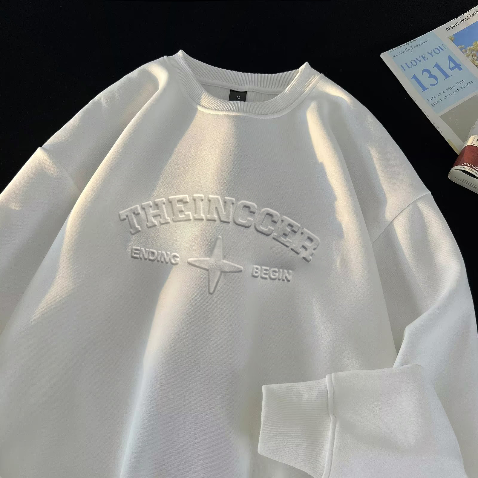 Herrenbekleidung High Street Fashion Marke 3D Stahl gedruckt geprägte Buchstaben Retro Casual Tops_voghion.com