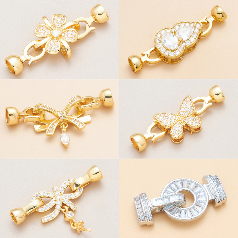 High-End Strong Color Retention Necklace Buckle Head Pearl Buckle Bracelet Buckle Finishing Buckle Link Buckle DIY Jewelry Accessories