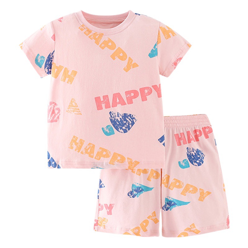 Malwee niñas traje de dos piezas de verano nuevos niños casual pantalones de cintura elástica de manga corta estilo occidental traje de los niños