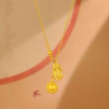 花丝羽毛项链女国风流苏镂空设计小众气质高级感锁骨链送女友礼物