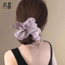 香芋紫月光~芭蕾风蝴蝶结大肠发圈法式温柔气质网纱头圈发绳丸喜