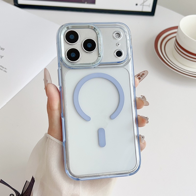 适用iPhone17promax手机壳多巴胺透色磁吸苹果16金属大孔保护套15|undefined