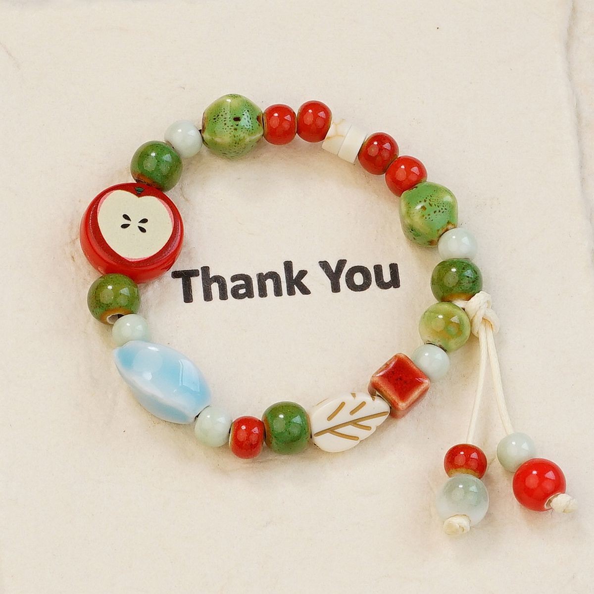 Jingdezhen pulsera de cerámica de verano mujer alta sensación galletas serie de gatos nicho diseño universal pulsera alta sensación