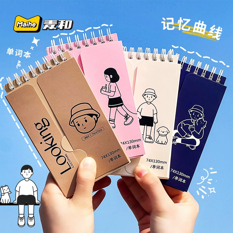 Записная книжка Pocket Word Memory (Tacotaco) — спиральная мини 6×6×6 см, словарь студента