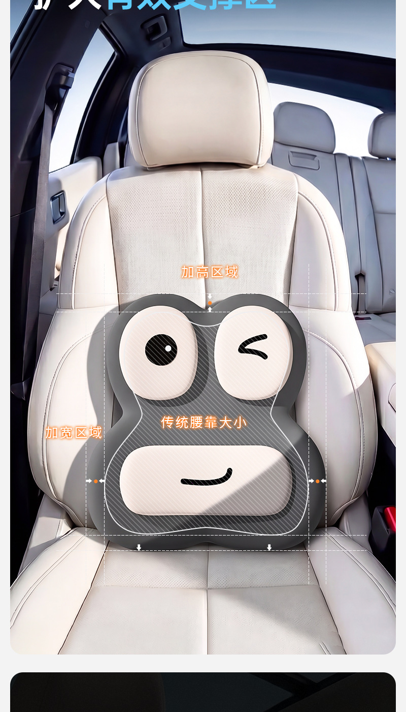 Long-Term Sitting Without Fatigue: Car Driver's Seat Lumbar Support Pillow, Slow Rebound Memory Foam Lumbar Cushion, Tail Vertebrae Pressure Relief Support Backrest Pad