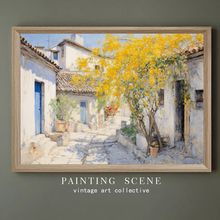 江南风景油画装饰画书房卧室墙壁挂画摆台画小众艺术家居饰品中式