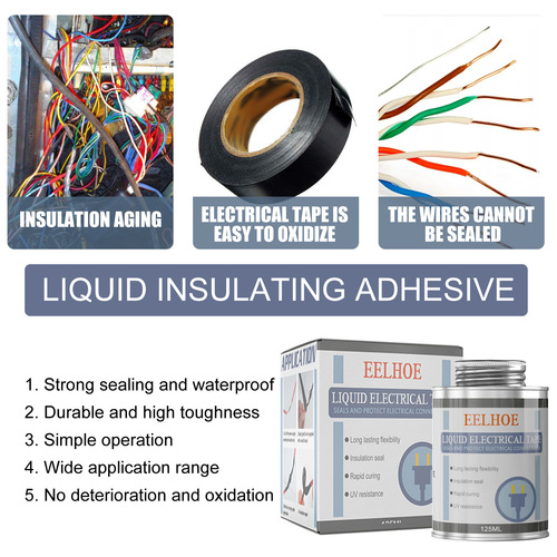 EELHOE insulating glue liquid tape waterproof replaces heat recovery pipe electrical tape liquid tape temperature resistant flame retardant glue