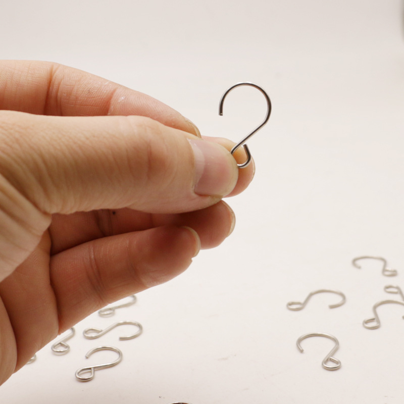 304不锈钢S钩子门帘珠帘挂钩灯具吊钩配件吊扣吊环DIY 手工弯钩