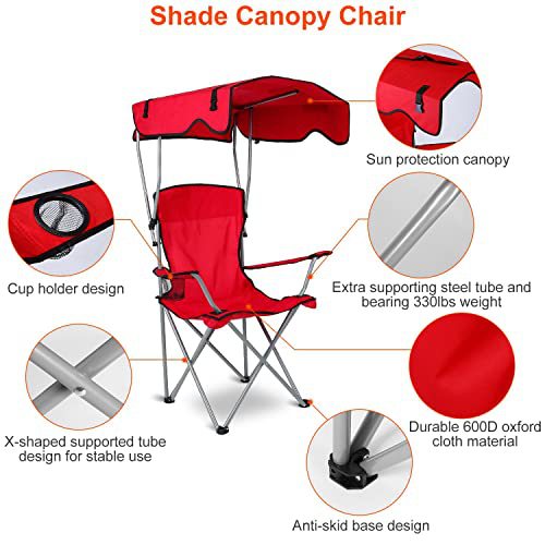 Silla plegable de sombra al aire libre transfronteriza silla de pesca silla de ocio portátil silla de respaldo doble silla de techo sillón