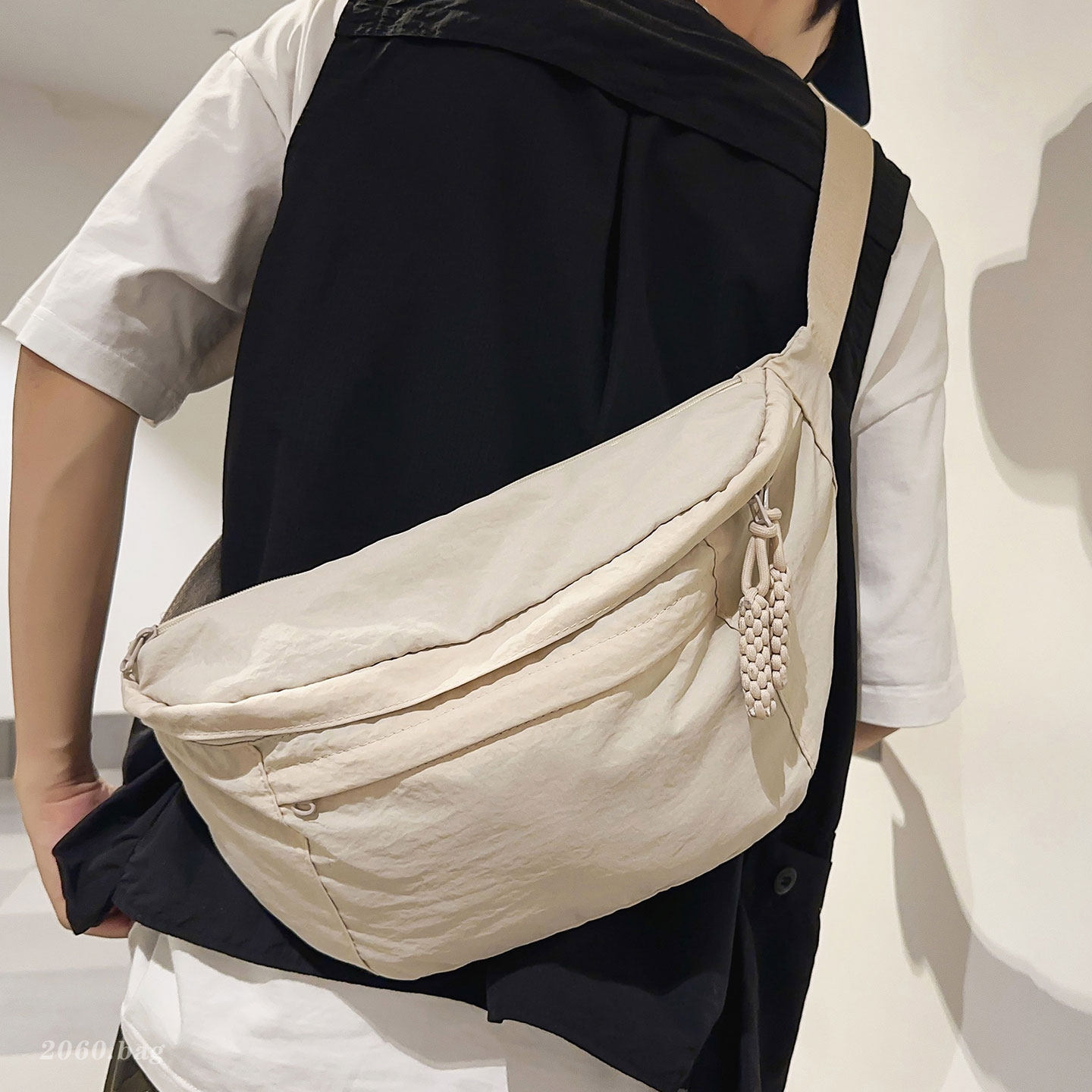 Commuting Day Casual 2026 gran capacidad versátil viento han inclinado nuevo bolso de hombro para hombres y mujeres bolso de pecho diario de verano