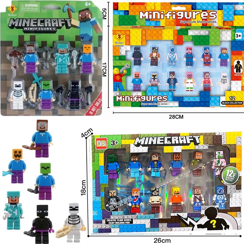 Cross-Border Hot Selling Compatible with Lego Building Blocks My Block World 6 Minifigures Kidsren's Early Education Toys Gifts