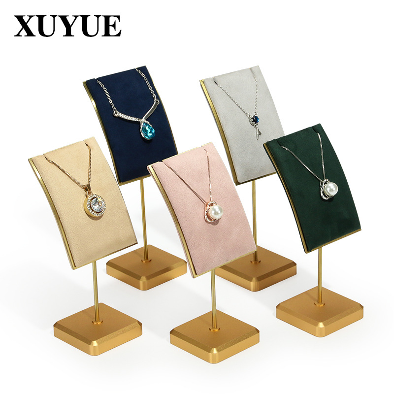 New Style Jewelry Display Stand Metal Felt Necklace Chain Jewelry Props Shelf Display Pendant Ornament Hanger