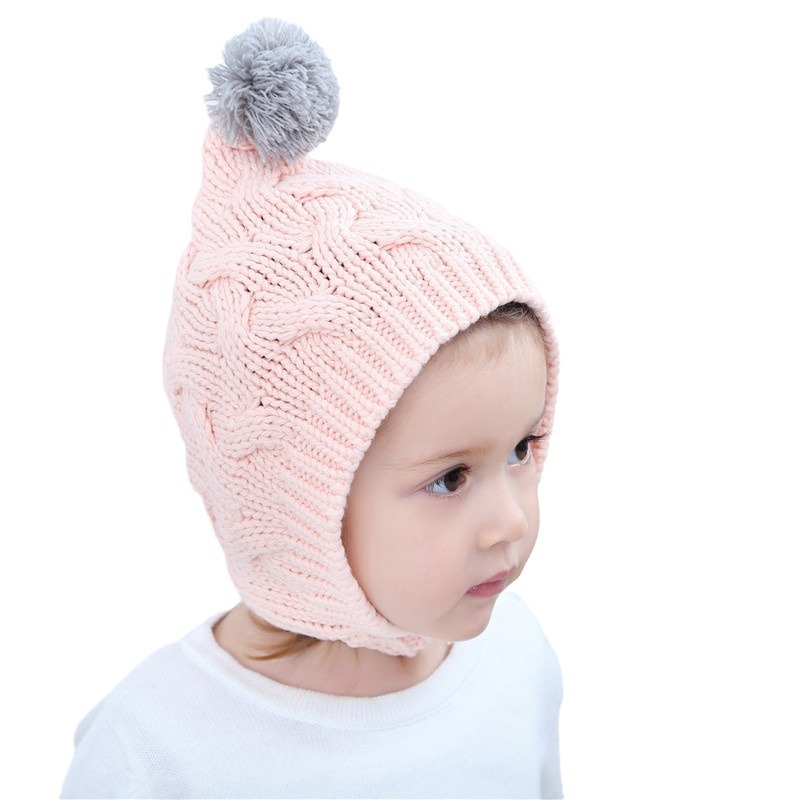 Cotton Korean style jump ball children's knitted pullover hat…