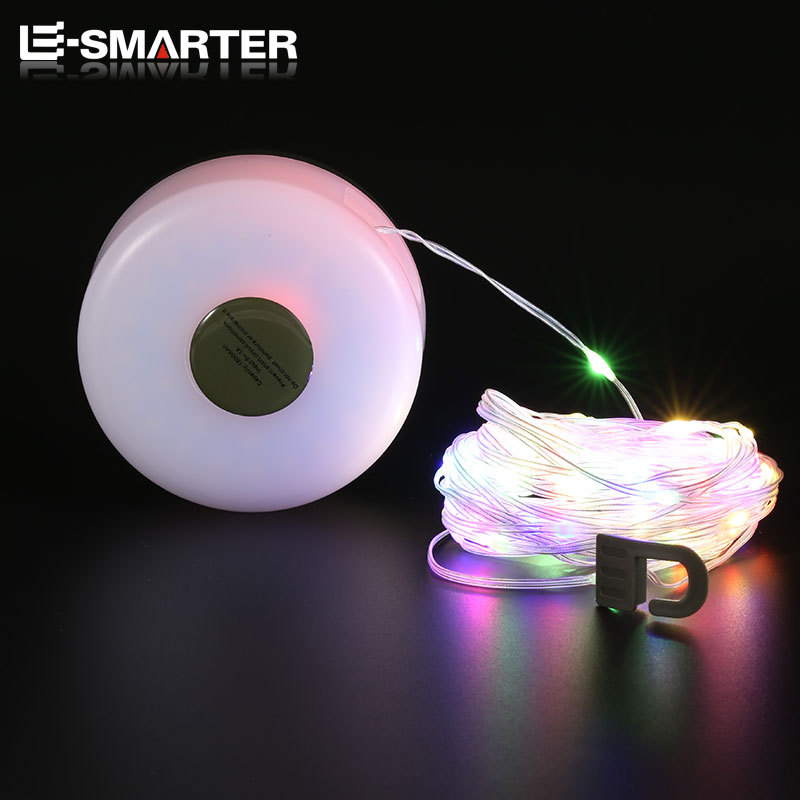 Transfronterizos coloridos 20m atmósfera lámpara de cadena de luces de color carretera decoración de patio atmósfera lámpara recargable lámpara camping