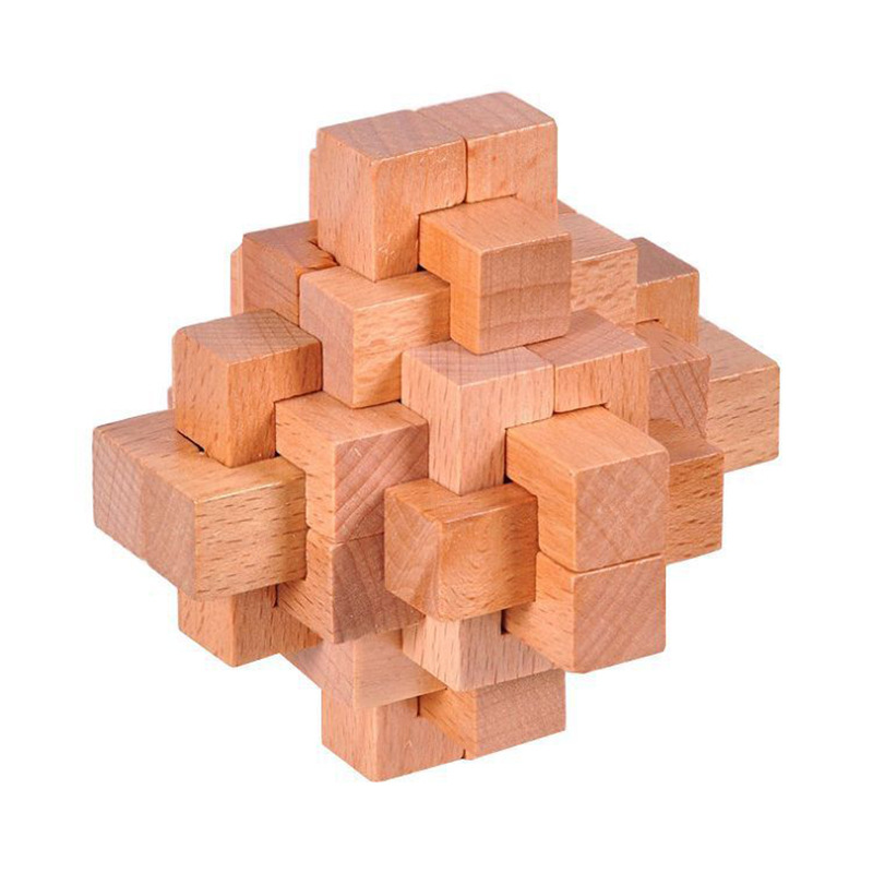 Los estudiantes de la escuela primaria de madera de más de 6 años de edad adultos mortaja bloques de construcción juguetes educativos Luban bloqueo Kong Ming bloqueo conjunto completo al por mayor