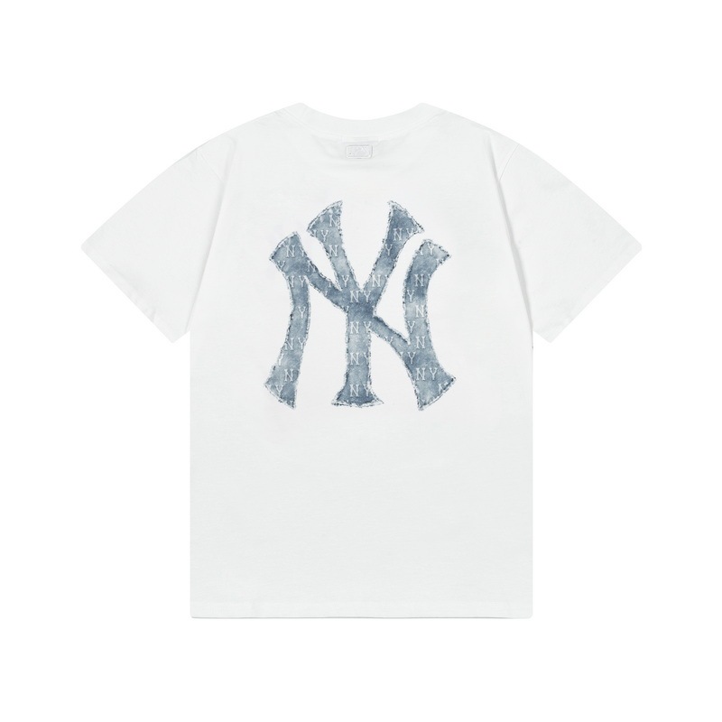MLBハイバージョン男女カップルダメージ加工ビッグロゴファッション速乾クールTシャツ半袖25春夏新作レディーストレンド|undefined