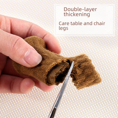 Knitted Thick Table Leg Protection Pads Set, Durable Double-Layer Felt Silent Table Leg Covers