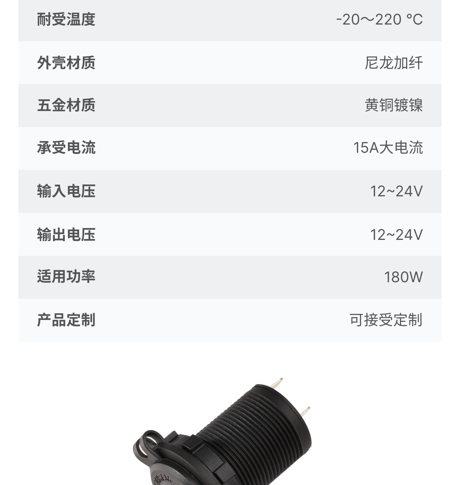 Car and Motorcycle Modified Cigarette Lighter Socket, High Temperature Resistant, High Power, Pure Copper, with Cover, Cigarette Lighter Female Socket