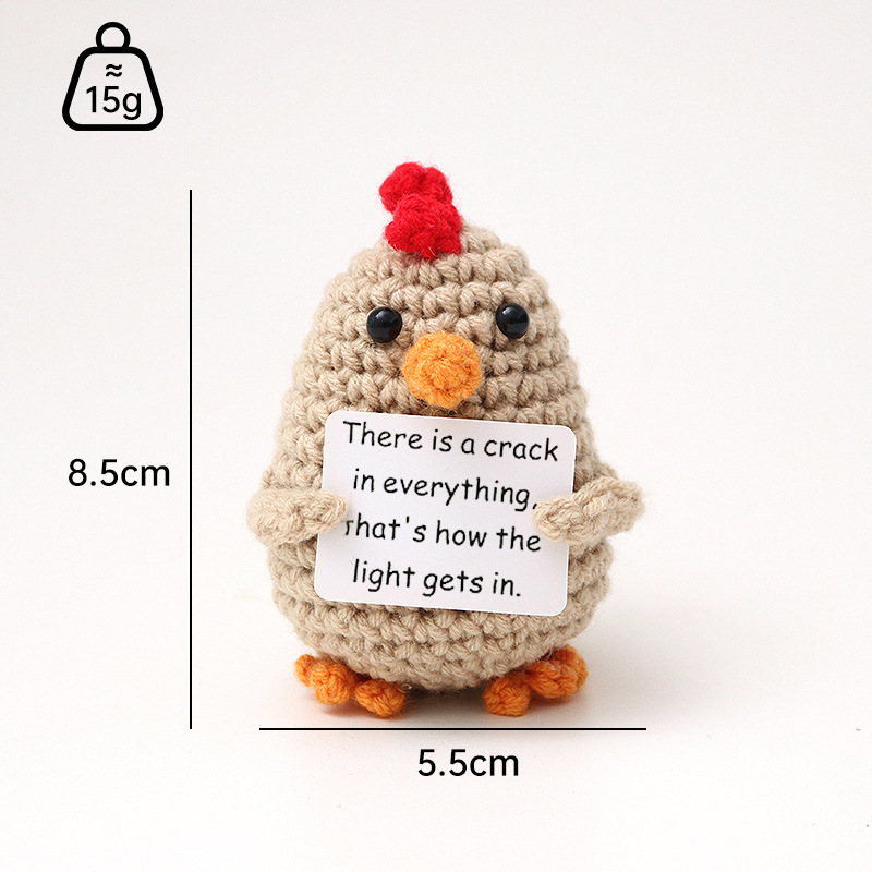 병아리 카키색 큰 빨간 수탉 오렌지 코 포옹 카드