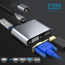 厂家TypeC扩展坞USB-C转HDMI/VGA/USB 3.0/ PD充电switch转换器