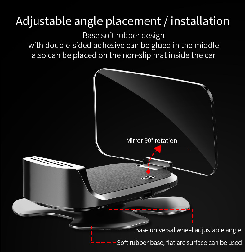 Multifunctional Smart Hud Head-Up Display Carplay Car Navigation Screen Projection Music Player Cigarette Lighter Universal