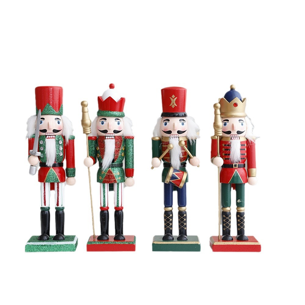 Cascanueces de madera adornos de mesa títeres soldados manualidades capas caballeros tambores decoración para el hogar