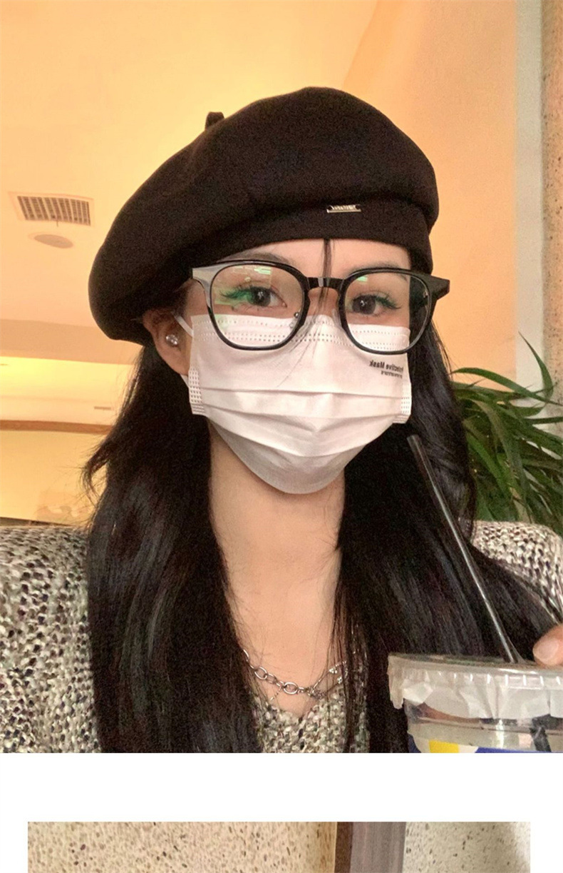 New Octagonal Hat, Women's Autumn/winter Woolen, Japanese Fashionable Belle Hat, Retro Versatile, Small Face Showing, Instagram Red Painter Hat_voghion.com