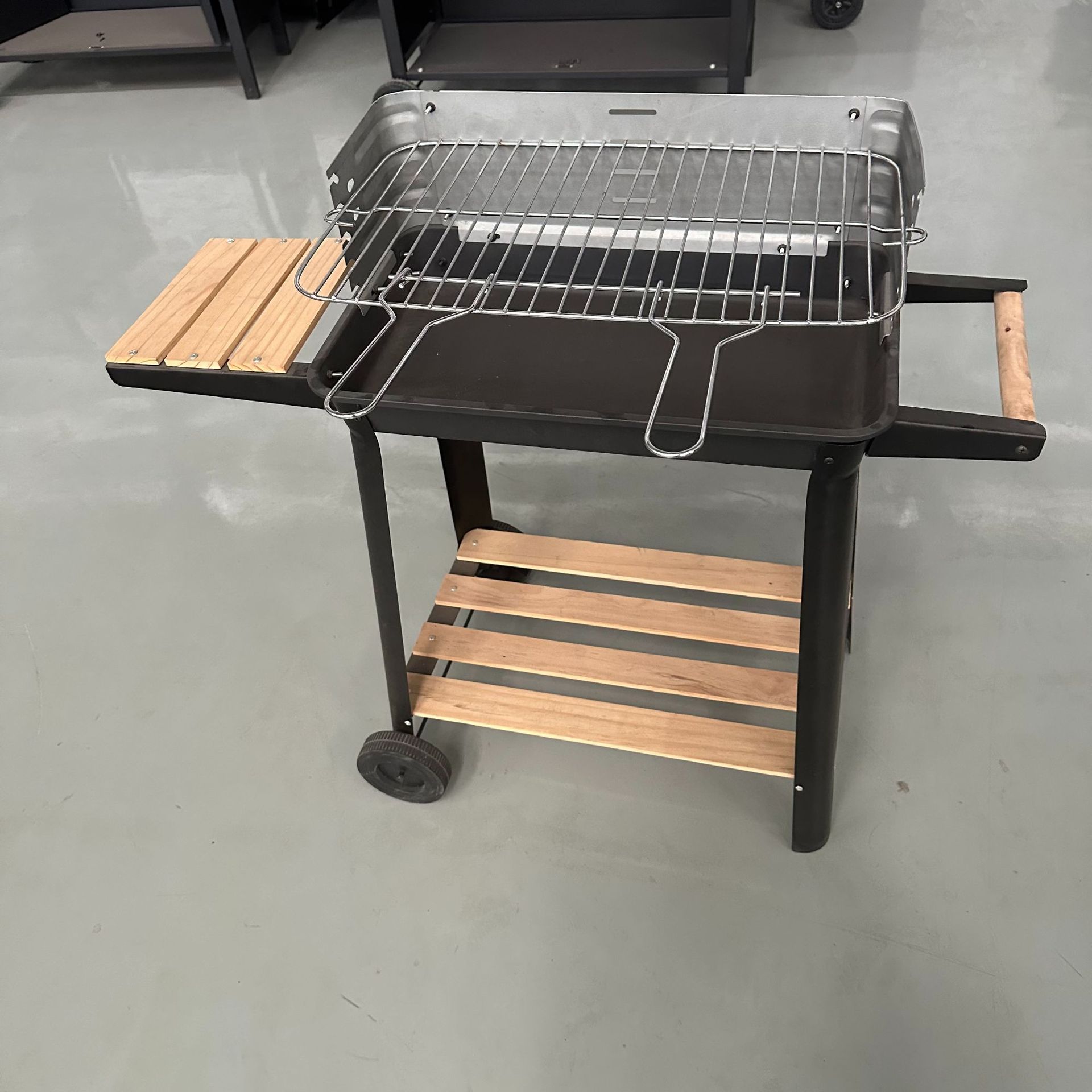 Fábrica de carbón parrilla barbacoa grande engrosada camping brochetas ruedas carro estufa Bosque Estufa