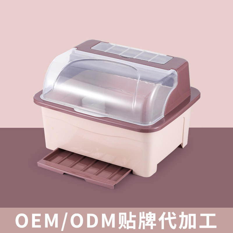 Processing Customized Multi-functional Kitchen Drain Cupboard Dinner Plate Storage Rack with Lid Cup Rack Storage Plastic Cupboard