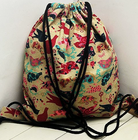 Drawstring Sports Backpack - Spacious Travel Bag for Basketball/Football, Worn on Shoulder
