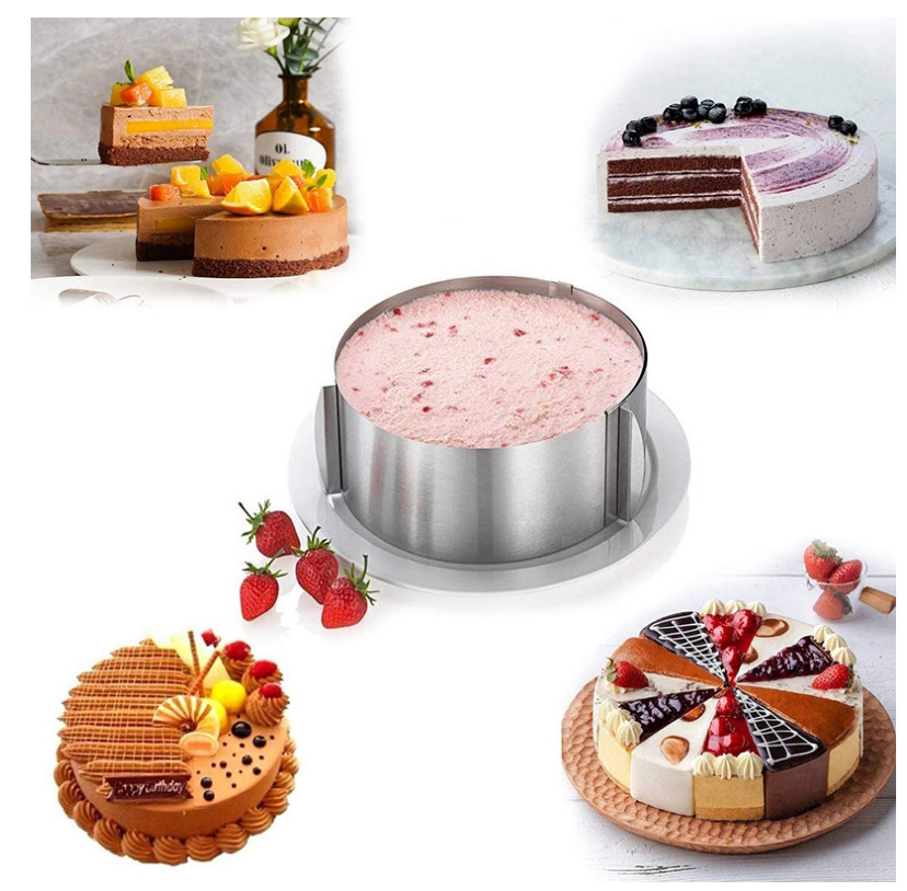 6-12 Telescoping adjust Stainless steel circular Telescoping Mousse ring Cake mold Baking Tools