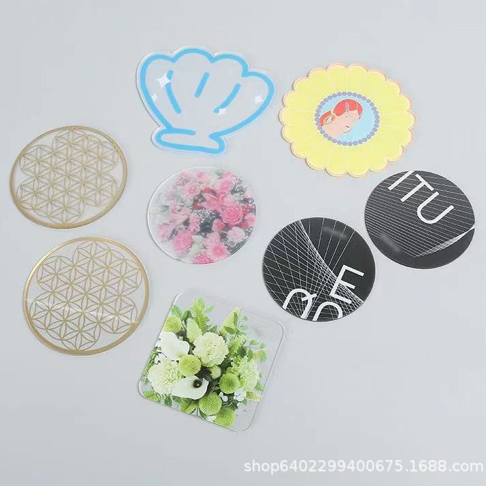 亚克力创意花朵杯垫简约防烫防滑碗垫ins风创意耐高温家用茶杯垫