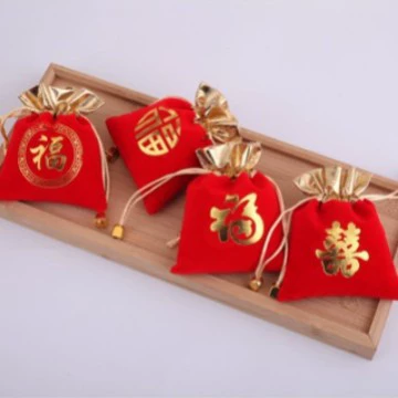 Бархатный мешочек с золотым кантом, подарочный мешочек, мешочек для украшений, упаковочный мешочек для аксессуаров, мешочек для браслетов, бархатный мешочек для культурных ценностей, бархатный мешочек с золотым краем для благословений.