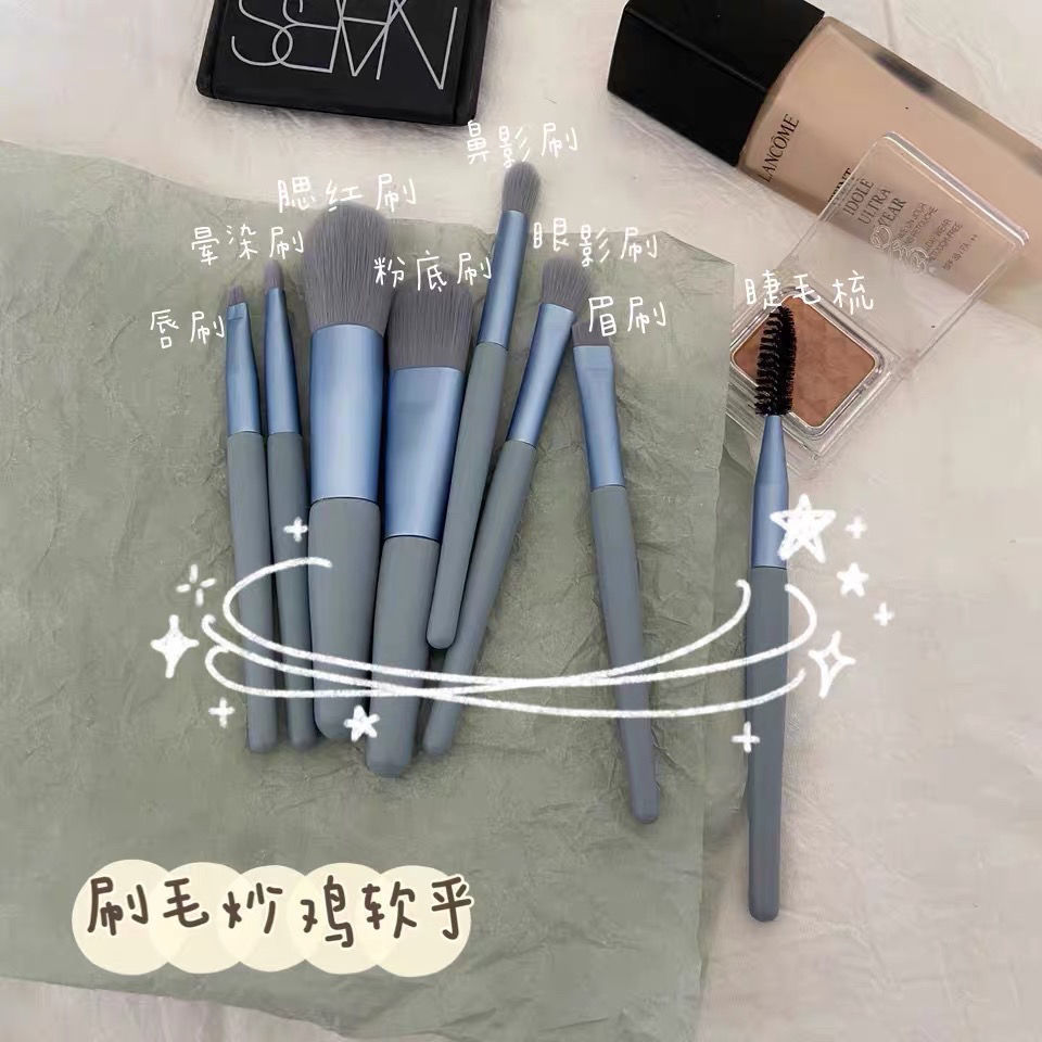 Nuevo Mini 8 pinceles de maquillaje conjunto de cepillo de sombra de ojos cepillo de pestañas se ruboriza cepillo suelto cepillo de maquillaje ventas directas de fábrica