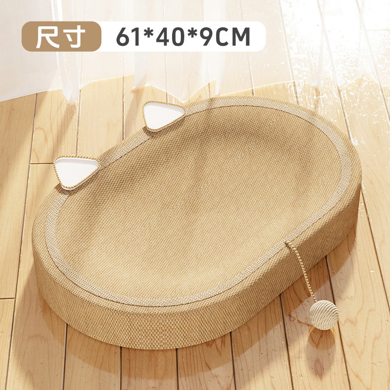 Placa de agarre para gatos de sisal, nido para gatos, resistente al desgaste, sin caspa, resistente al agarre, cuerda de cáñamo, tabla de agarre para gatos integrada, dispositivo de molienda de garras grandes, suministros para gatos