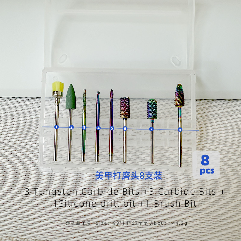 acero tungsteno uñas pulizando cabeza caja cerámica pulizante de piel muerta pretratamiento de eliminación de uñas pulizante herramienta de uñas