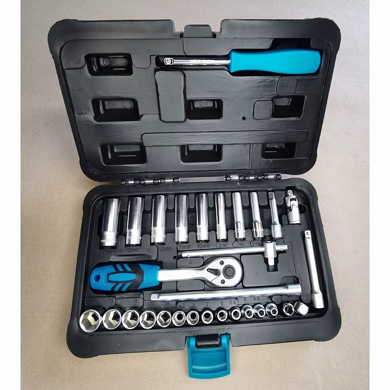 Complex tools set for repair, wrench, gloves, 30 pieces, scale 1:4