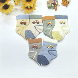 2025尼多宝贝7203秋冬新款童袜 小汽车厚棉男童宝宝小童袜子批发