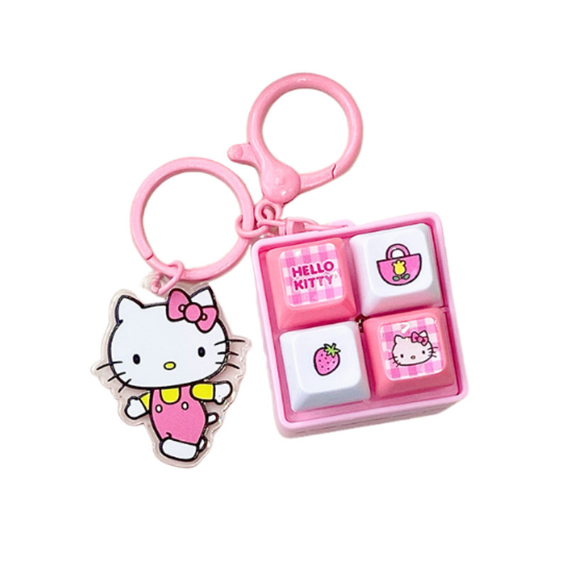 正版hellokitty包包挂件哈喽kitty猫玩偶四格按键发声钥匙扣饰品|undefined