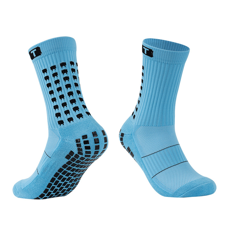 Rutschfeste Fußballsocken mit atmungsaktivem Frottee-Polster – Feuchtigkeitsableitende, mittelhohe Sportsocken für Laufen und Fußball_voghion.com