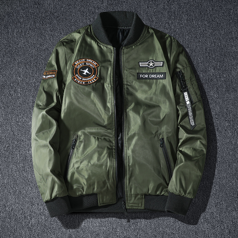 Chaqueta de los hombres American Air MA1 piloto uniforme escolar estilo militar chaqueta de los hombres retro más el tamaño uniforme de béisbol de los hombres