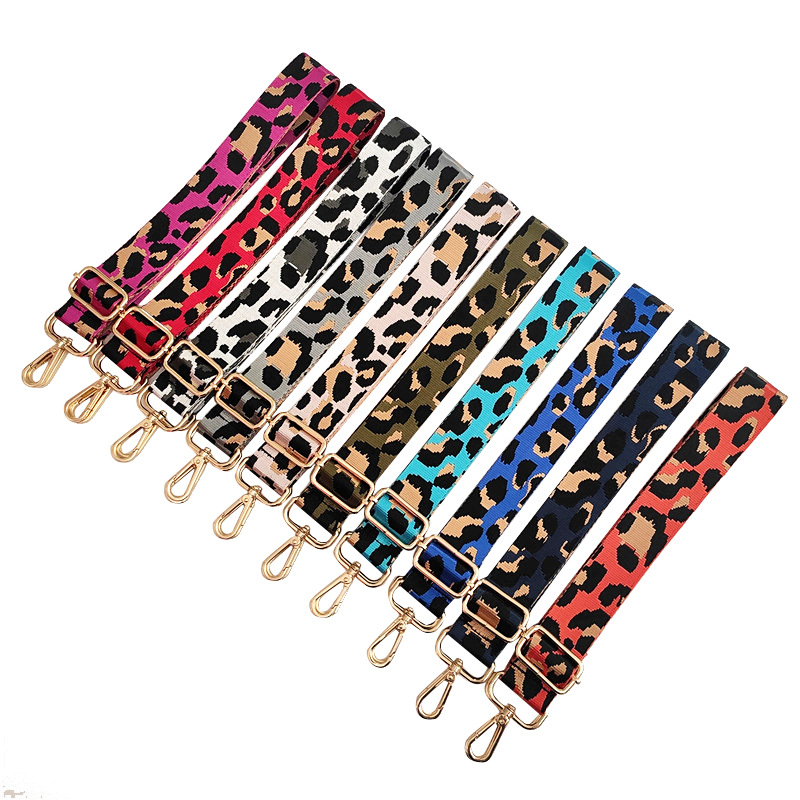 New color leopard wide shoulder strap adjustable single shoulder diagonal span bag long shoulder strap bag accessories belt replaceable shoulder strap