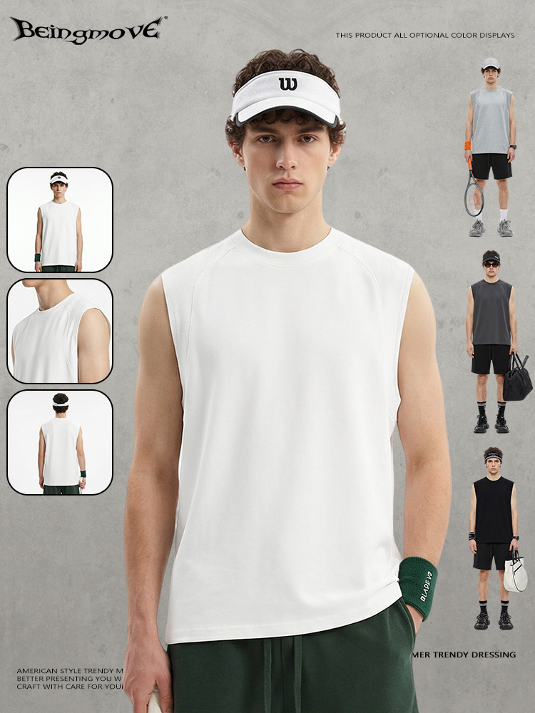 Camiseta sin Mangas Deportiva para Hombre de Algodón Secado Rápido, Sensación de Frescura para Deportes