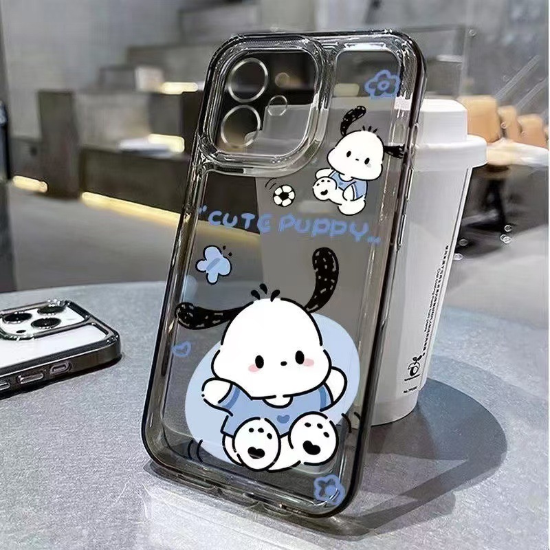 Estilo japonés y coreano para iphone16promax funda para teléfono móvil transparente Apple 15 anti-caída 14pro lindo 13/12xr