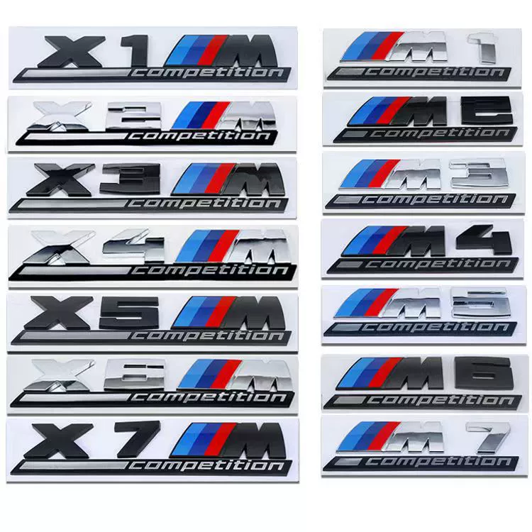 Подходит для BMW M Thunder Edition, логотип автомобиля X1M X3M X5M X6M1 M2M3M4M5M6M7, черный маленький боковой логотип M