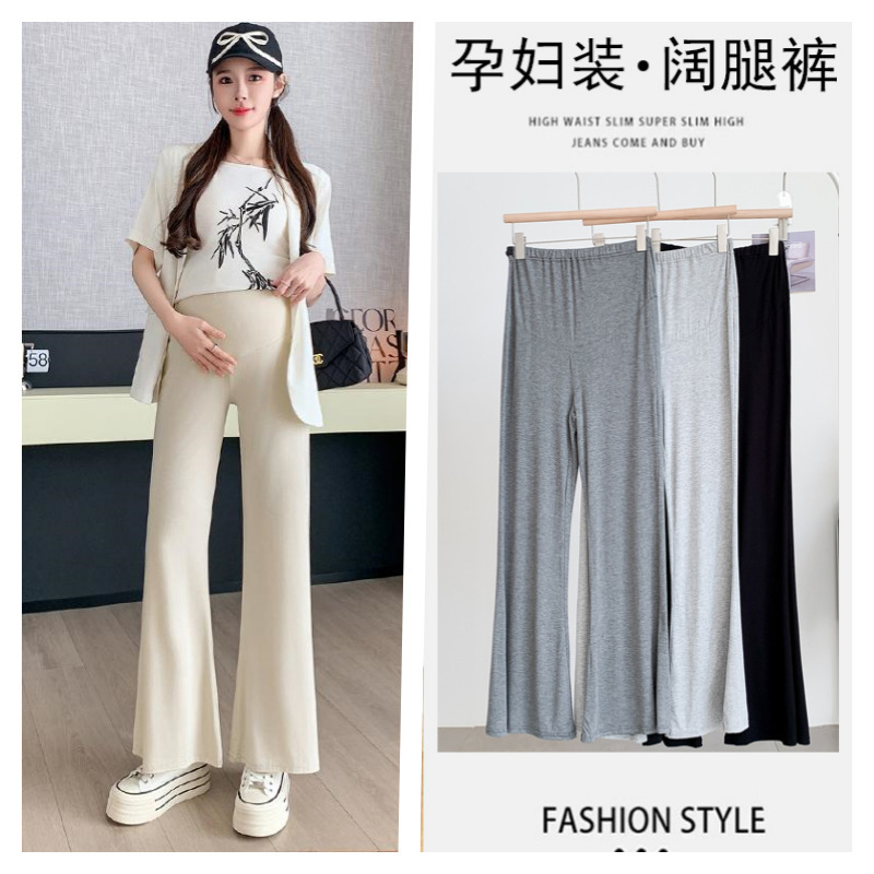 2025 Spring and Summer Thin Pregnant Women's Trousers Modal Flared Pants Stretch Slim plus size Pregnant Women's Pants 2025 Spring and Summer Thin Pregnant Women's Trousers Modal Flared Pants Stretch Slim plus size Pregnant Women's Pants